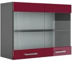 Vicco K&uuml;chenglasschrank R-Line Glash&auml;ngeschrank Bordeaux Hochglanz/Anthrazit...