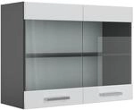 Vicco K&uuml;chenglasschrank R-Line Glash&auml;ngeschrank Wei&szlig; Hochglanz/Anthrazit 80 cm
