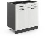 Vicco K&uuml;chenunterschrank R-Line Wei&szlig; Landhaus/Anthrazit 80 cm ohne Arbeitsplatte