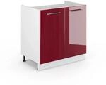 Vicco Sp&uuml;lenunterschrank Fame-Line Bordeaux Hochglanz/Wei&szlig; 80 cm ohne Arbeitsplatte