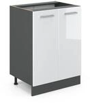 Vicco K&uuml;chenunterschrank R-Line Wei&szlig; Hochglanz/Anthrazit 60 cm ohne...