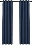 vidaXL Verdunkelungsvorh&auml;nge &Ouml;sen Leinenoptik 2 Stk Blau 140x245 cm