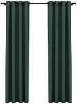 vidaXL Verdunkelungsvorh&auml;nge &Ouml;sen Leinenoptik 2 Stk Gr&uuml;n 140x245 cm