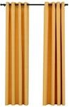vidaXL Verdunkelungsvorh&auml;nge &Ouml;sen Leinenoptik 2 Stk Gelb 140x225 cm