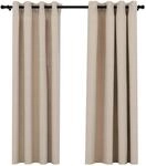 vidaXL Verdunkelungsvorh&auml;nge &Ouml;sen Leinenoptik 2 Stk Beige 140x175 cm