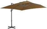 vidaXL Ampelschirm mit Aluminium-Mast 300x300 cm Taupe 44638