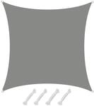 AMANKA Polyester Sonnensegel Wasserdicht - 4 x 4 m Quadratisch Grau