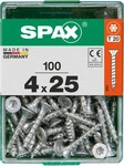 SPAX 4191010400252, SPAX Universalschraube, 4 x 25 mm, 100 St&uuml;ck, Vollgewinde,