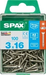 SPAX 4197000300162, SPAX Edelstahlschraube, 3 x 16 mm, 100 St&uuml;ck, Vollgewinde,
