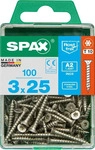 SPAX 4197000300252, SPAX Edelstahlschraube, 3 x 25 mm, 100 St&uuml;ck, Vollgewinde,