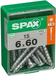 SPAX 4191010600602, SPAX Universalschraube, 6 x 60 mm, 15 St&uuml;ck, Teilgewinde,