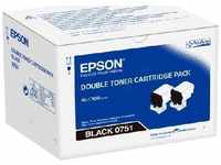 Epson C13S050751, Epson C13S050751/0751 Toner-Kit schwarz Doppelpack, 2x7.300 Seiten