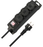 Outdoor-Steckdosenleiste IP44, 3-fach mit Schalter