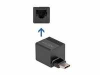 USB 3.2 Gen 1 Adapter mini, USB-C Stecker > RJ-45 Buchse - schwarz, 90°...
