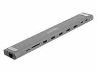 USB Type-C Slim Dockingstation 4K - grau, HDMI / USB 3.2 Gen 1 / LAN / SD / PD 3.0