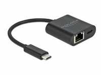 Adapter USB-C > Gigabit LAN, mit PD Anschluss - schwarz
