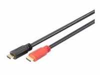 HDMI High Speed Anschlusskabel, mit Ethernet, UHD 4K - schwarz/rot, 10 Meter, mit