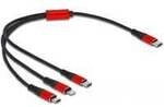 USB Ladekabel, USB-C Stecker > Micro-USB + USB-C + Lightning Stecker