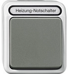 Heizungs-Notschalter, einpolig, beleuchtet, Aufputz, Schaltertyp Wechselschalter,