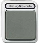 Heizungs-Notschalter, zweipolig, beleuchtet, Aufputz, Schutzart IP44, 10 Ampere