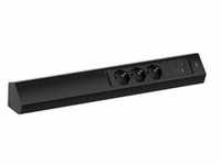 CASIA 2 Steckdosenleiste 3-fach + USB-Charger, lang, Wand- oder Eckmontage - schwarz,