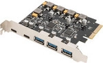 PCIe Karte 2x USB-C + 3x USB A, Schnittstellenkarte
