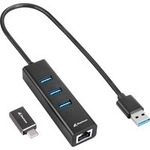 3-Port USB 3.2 Gen 1 Alu Hub + Ethernet, Dockingstation