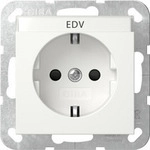 Steckdose Schutzkontakt Typ F 16 Ampere 250 Volt mit Beschriftungsfeld und...