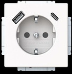 Schutzkontaktsteckdose mit USB Typ A und USB Typ C