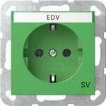 Schutzkontaktsteckdose Typ F 16 Ampere 250 Volt mit Beschriftungsfeld und...