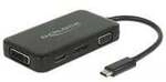 USB Adapter, USB-C Stecker > VGA + HDMI + DVI + DisplayPort Buchse