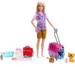 Barbie-Tierrettungsspielset mit blonder Puppe, 2 Tierfiguren und Zubeh&ouml;r
