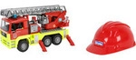Feuerwehrfahrzeug mit Drehleiter, Licht- und Soundmodul und Spielhelm, Modellfahrzeug