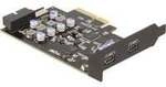 PCIe x4 zu 2x USB C + 1 x intern USB 10 Gbps Typ-E Key A + 19 Pin,