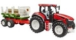 ROADMAX Traktor mit R&uuml;ckeanh&auml;nger und 3 Baumst&auml;mmen, Spielfahrzeug