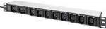 Steckdosenleiste 19" PDU mit Aluminiumprofil, 10-fach, 8x C13, 2x C19