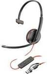Poly Blackwire 3210 Monaural USB-C-Headset + USB-C/A-Adapter