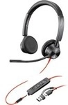 Poly Blackwire 3325M USB-C Stereo-Headset + 3,5 mm-Stecker + USB-C/A-Adapter