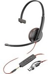 Poly Blackwire 3215 Monaural USB-C-Headset + 3,5 mm-Stecker + USB-C/A-Adapter