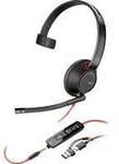 Poly Blackwire 5210 Monaural USB-C-Headset +3,5-mm-Stecker +USB-C/A-Adapter