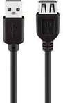 USB 2.0 Verl&auml;ngerungskabel, USB-A Stecker > USB-A Buchse