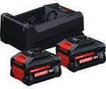 EXPERT Starter-Set 2x EXBA 18V-55 + Dual-Voltage-Ladeger&auml;t GAL 12V/18V-80