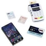 PoS Terminal und Smartphone, Kaufladen