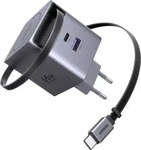 UGREEN 65825, UGREEN Nexode 65W GaN Fast Charger mit einziehbarem Kabel, Ladeger&auml;t