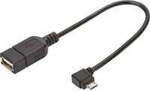 USB 2.0 Adapter, Micro USB Stecker 90&deg; > USB-A Buchse