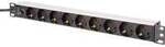 Steckdosenleiste 19" PDU mit Aluminiumprofil, 9-fach, Vorsicherung