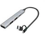 USB-A/USB-C Metal HUB 1x USB-C 3.1+3x USB 2.0, USB-Hub