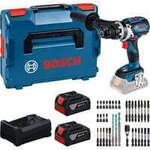 Werkzeug-Set: Akku-Bohrschrauber 18 Volt 110 Nm mit 2 Akkus 5,0 Ah, Ladeger&auml;t...