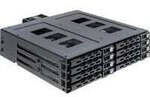5.25&Prime; Wechselrahmen f&uuml;r 8 x 2.5&Prime; SATA oder SAS HDD / SSD mit Schloss,