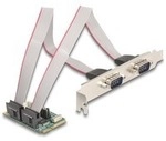 Mini PCIe I/O PCIe, 2x Seriell RS-232, Schnittstellenkarte